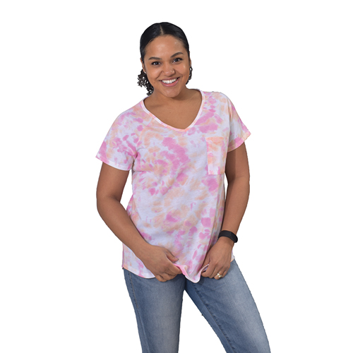 Miken Flow Women's Short Sleeve Tie Dye Pocket Tee