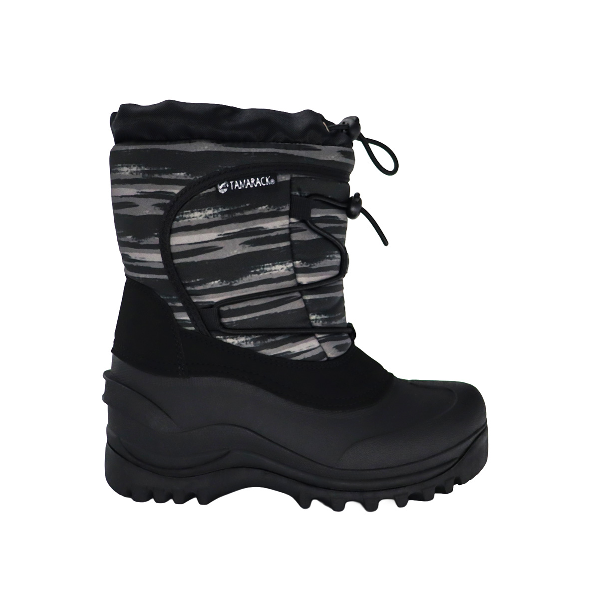Tamarack Boys' Blizzard Black and Grey Winter Boots