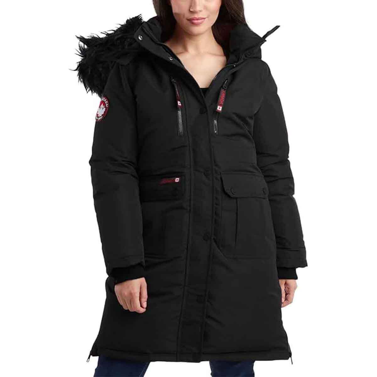 Canada Weather Gear Women's Long Parka With Fur Trim Hood