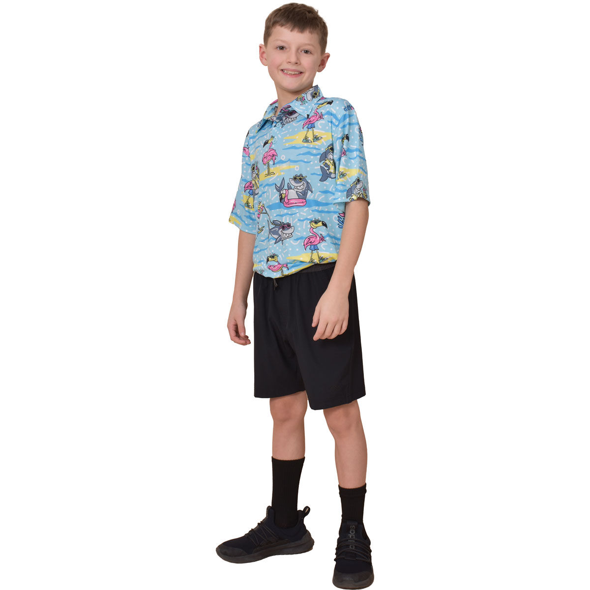 Aeroline Boy's Short Sleeve Print Polo