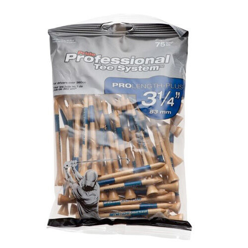 Pride Sports Professional 3 1/4" Natural Golf Tees - 75 Pack