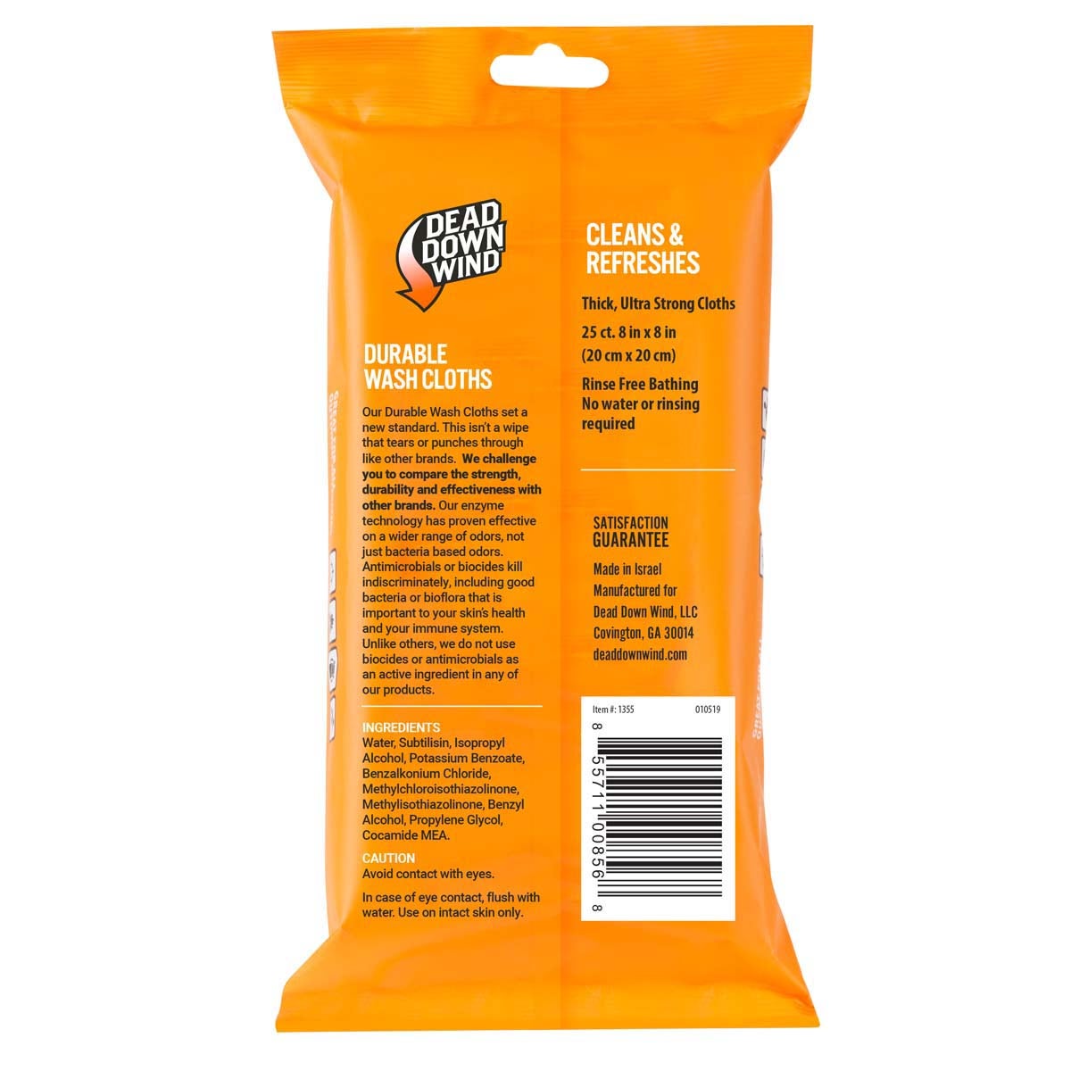 Dead Down Wind DDW Wash Cloths W/Snap 25 ct