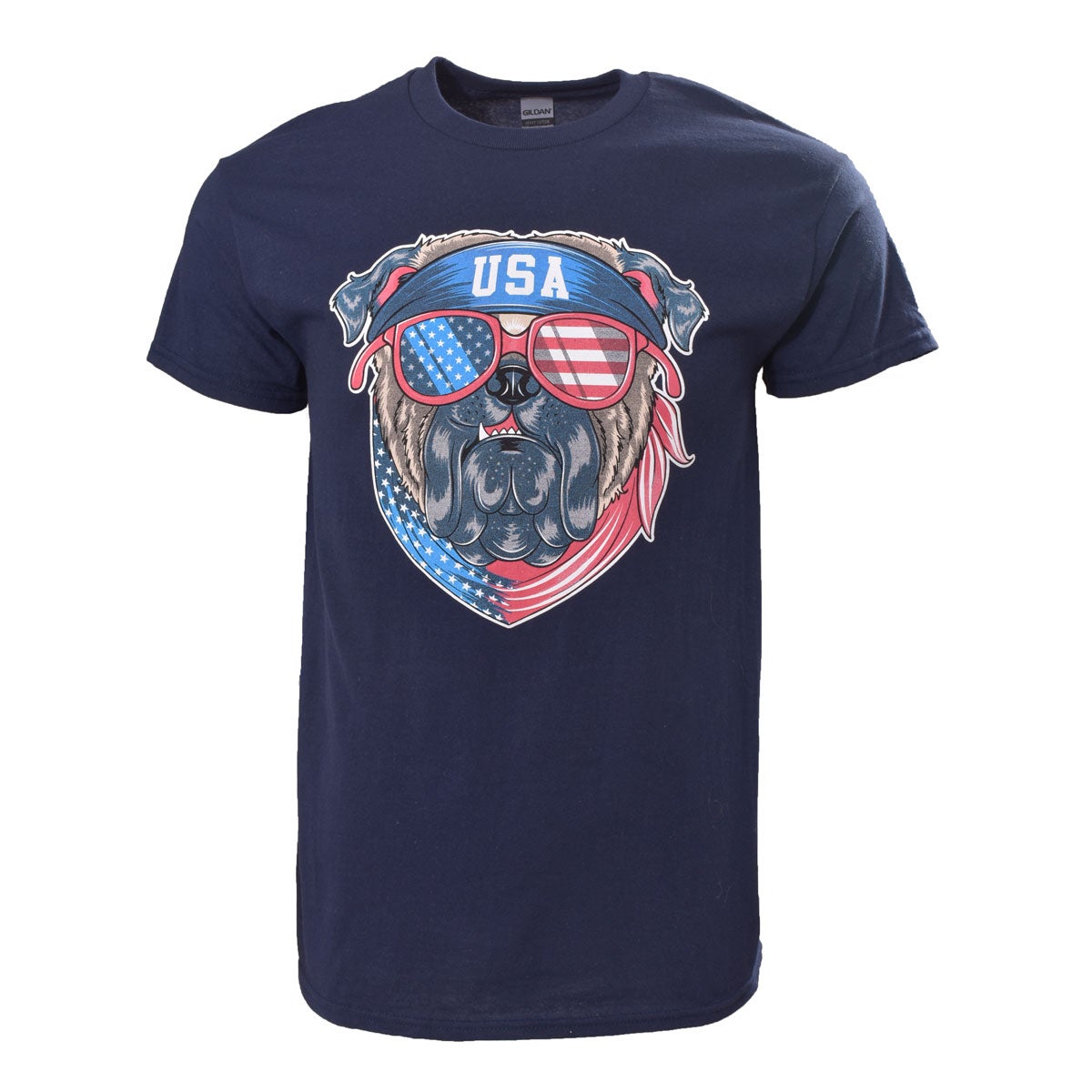 Gildan Men's Bull Dog USA Short Sleeve Tee