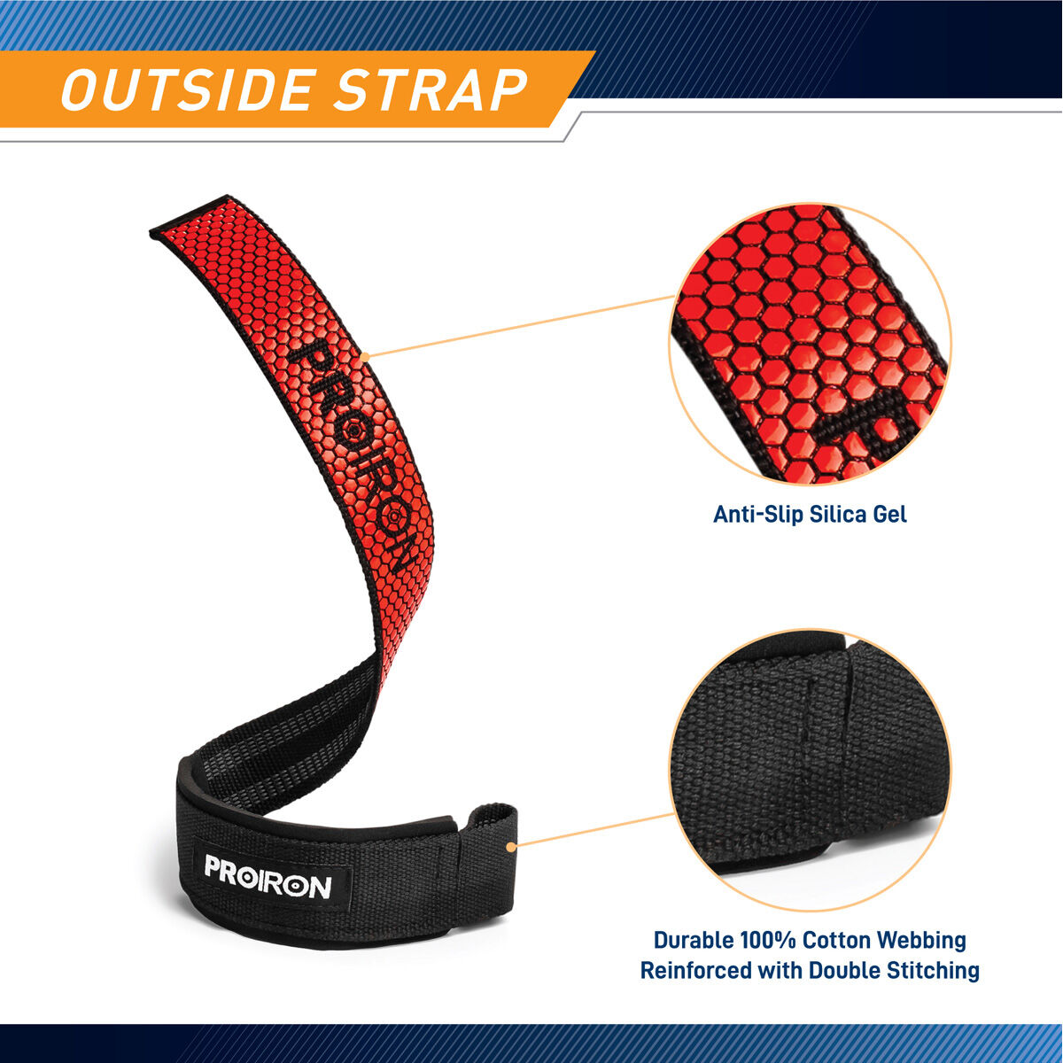 Proiron Weightlifting Strap (Pair of 2)
