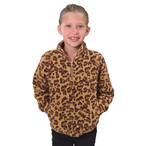 Seven Apparel Girl's 1/4 Zip Coral Fleece Jacket