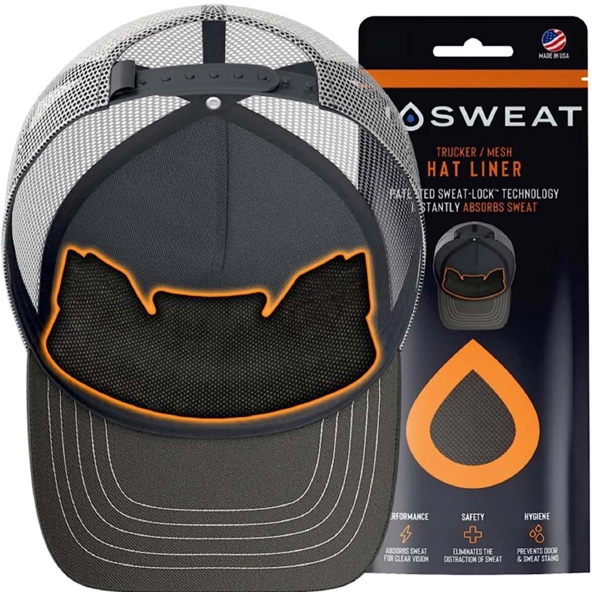 Nosweat PGA Tour Trucker & Mesh Hat Black Sweat Liners - 6 Pack