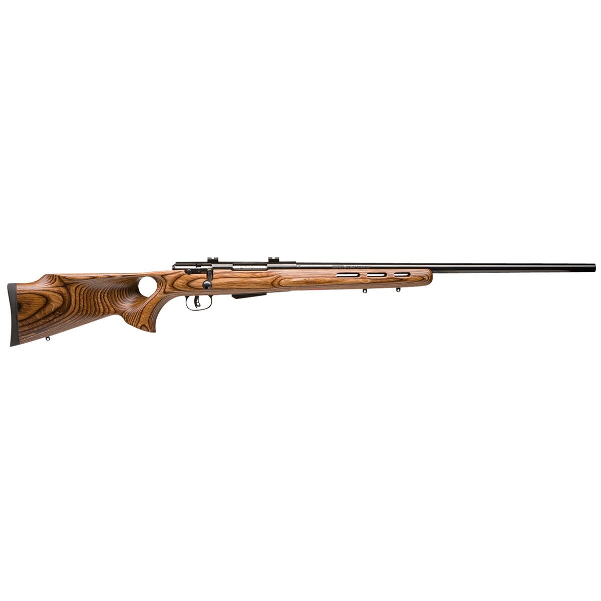 Savage 19142 25 Lightweight Varminter-T 222 Rem 4 Plus 1 Cap 24  Matte Black Rec/Barrel Natural Brown Laminate Fixed Thumbhole Stock Right Hand (Full Size) Centerfire Rifle