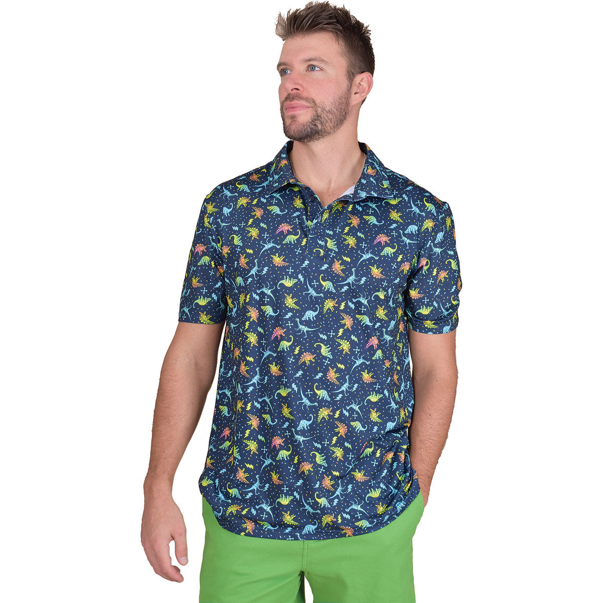Aeroline Men's Dino Print Polo