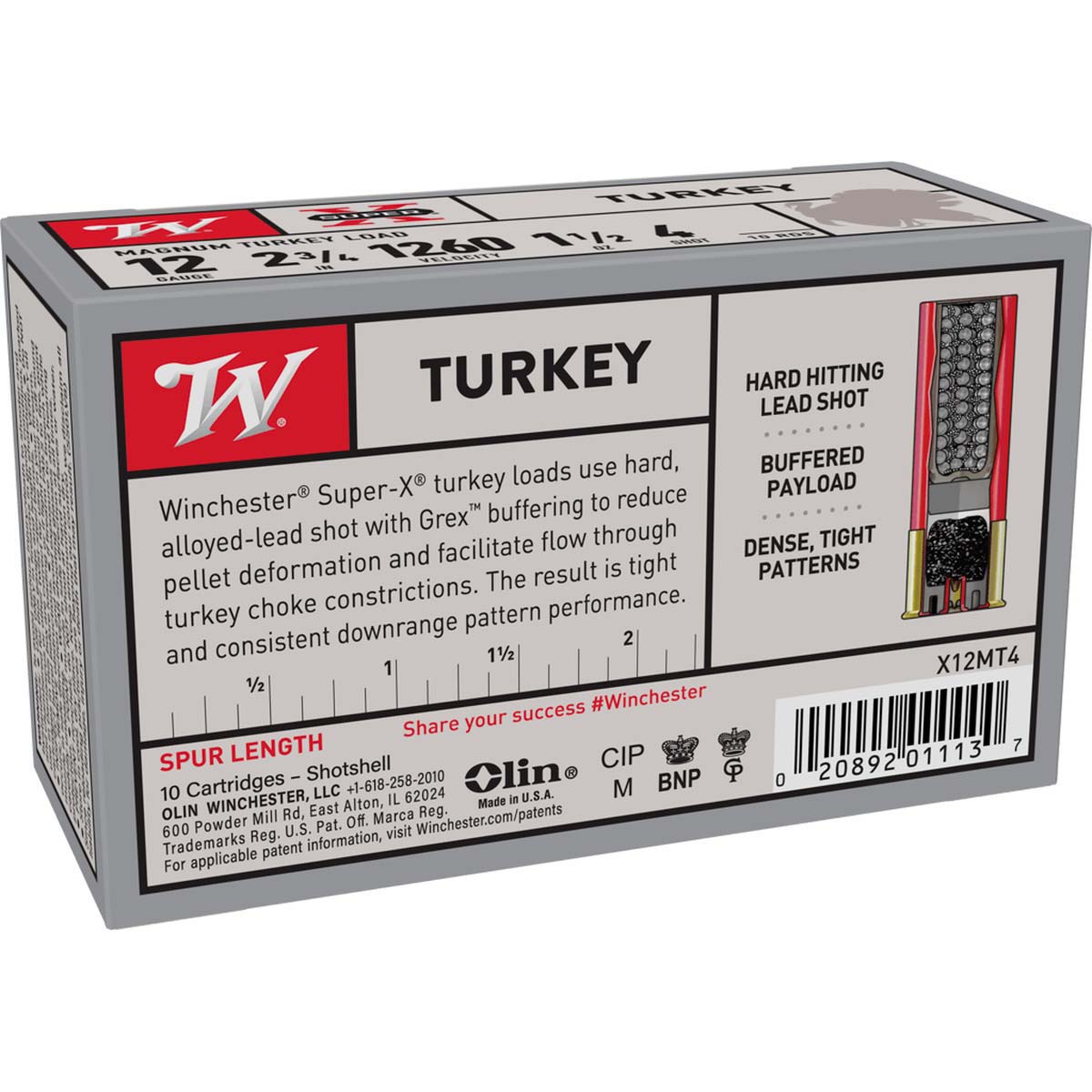 Winchester 12 Gauge Super X Turkey Shotshells, 2-3/4