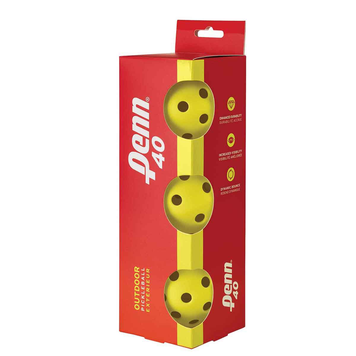 Head Penn 40 Outdoor 3pc Pickleballs