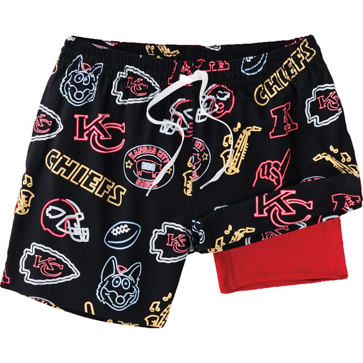 Chubbies Men's Kansas City Chiefs Neon Swim Trunks
