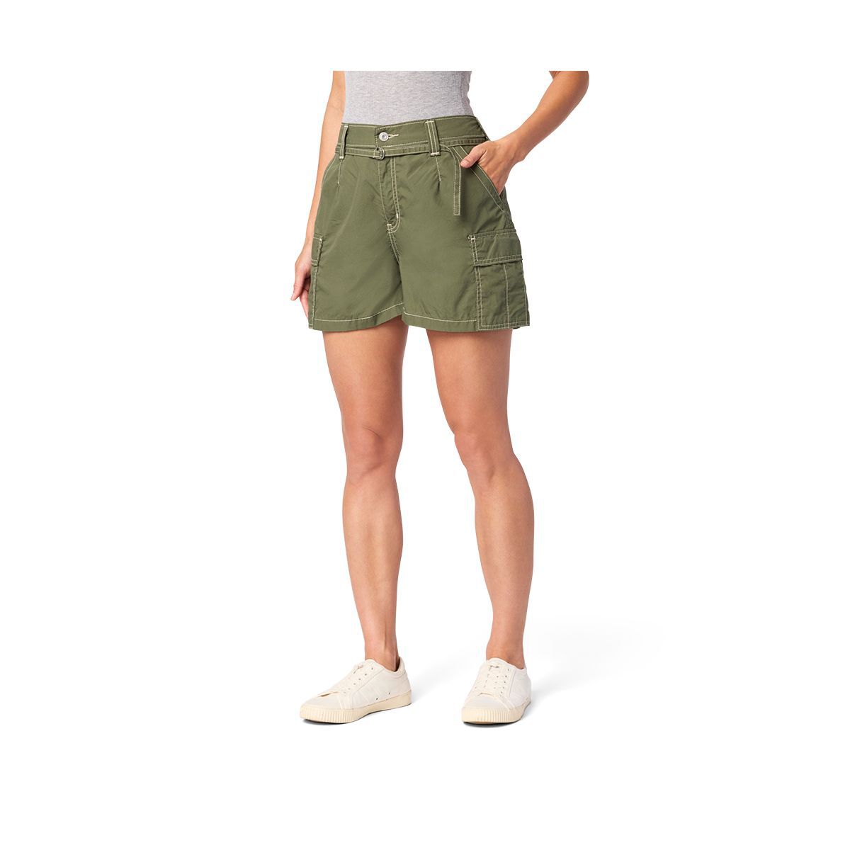 Signature by Levi Strauss & Co. Gold Label Women's Belted Cargo Twill Shorts