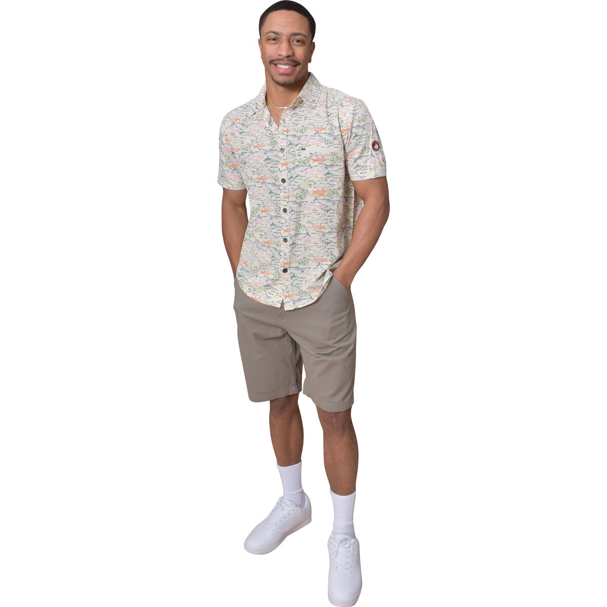 Canada Weather Gear Men's Short Sleeve Print Woven Top