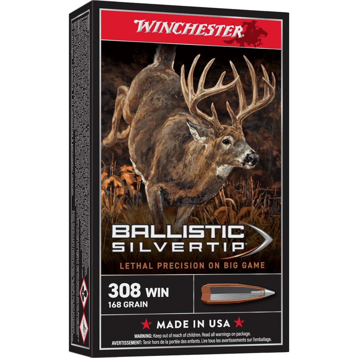 Winchester 308 Winchester 168-Grain Ballistic Silvertip Rifle Ammunition