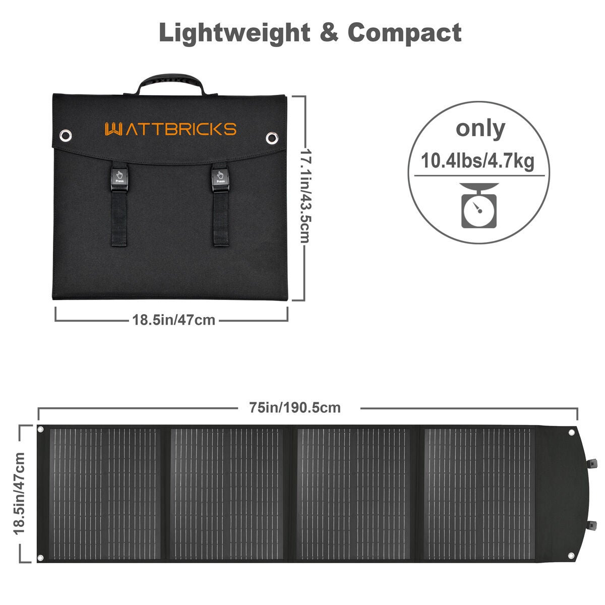 Wattbricks Ener 120w Portable Solar Panel