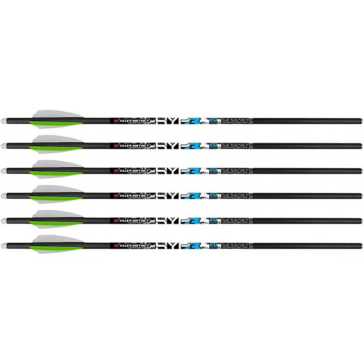 Killer Instinct HYPR 20" Lite Carbon Crossbow Bolts 6 Pack
