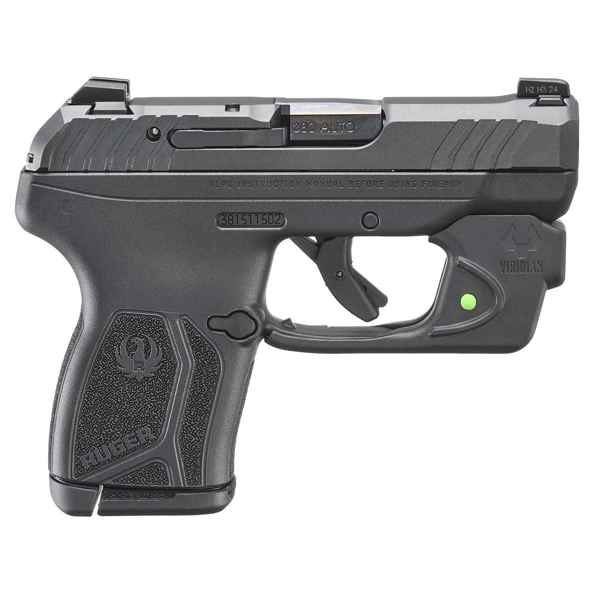 Ruger LCP Max 380 ACP Viridian Laser 10 Pistol