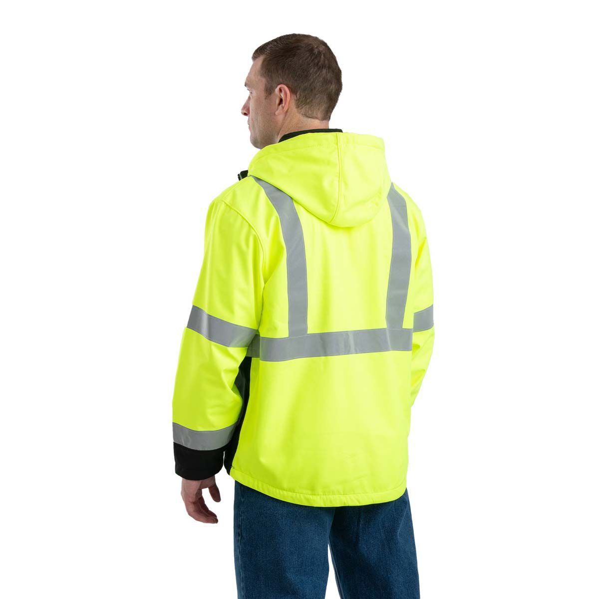 Berne Men's Hi Vis Class 3 Hooded Softshell Jacket