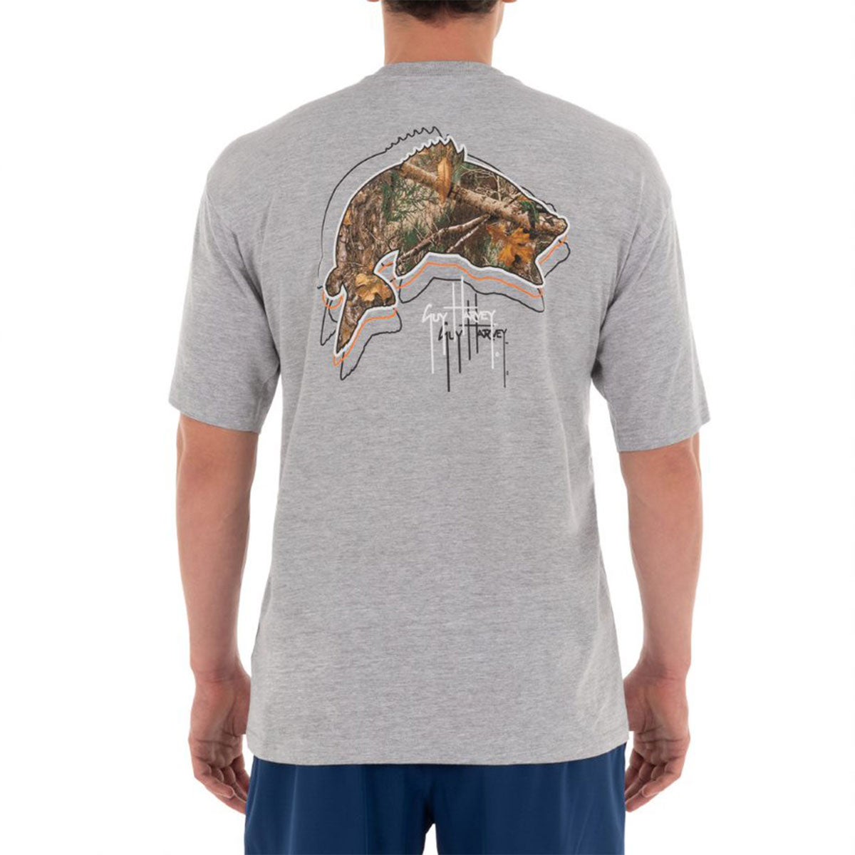 Guy Harvey Men's Bass Off Set Short Sleeve Tee