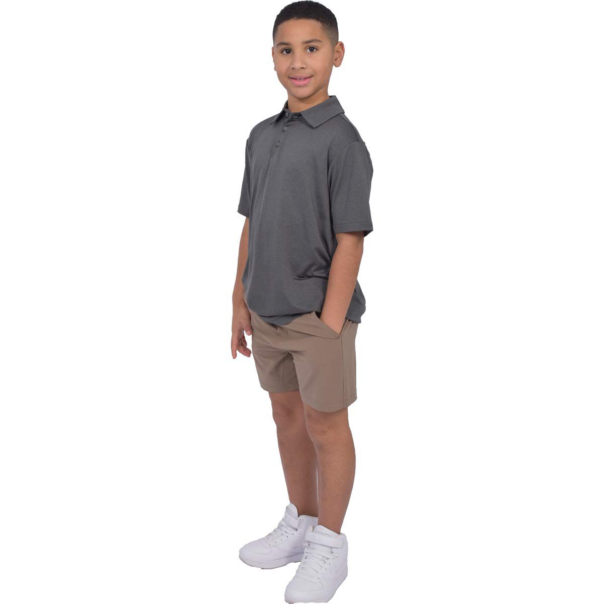 Aeroline Boys' Heathered Polo