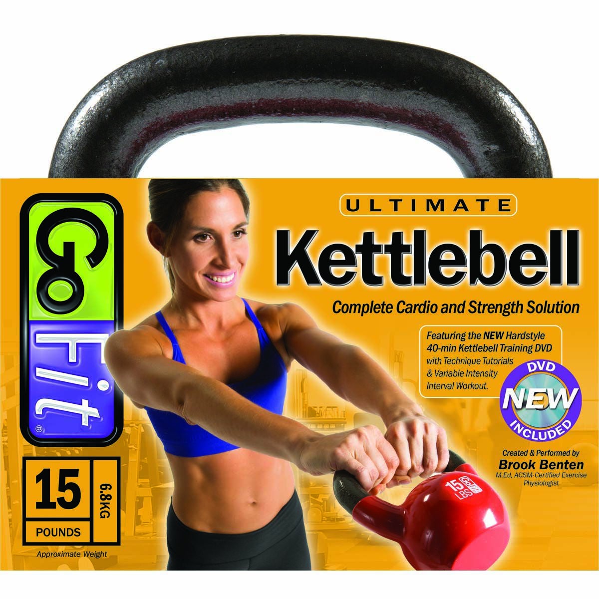 Go Fit 15lb Vinyl Kettlebell