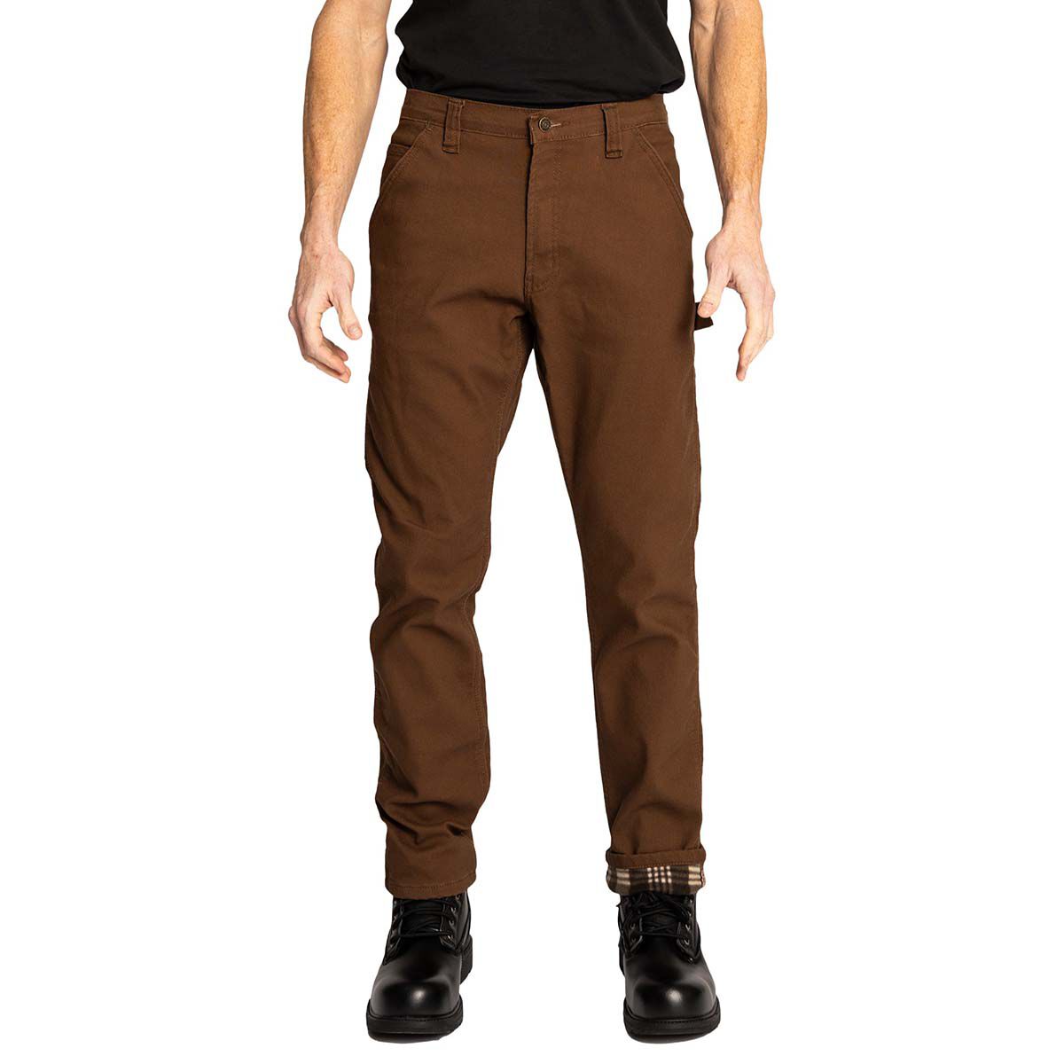 Full Blue Men's Dark Brown Fleece Lined Dungaree