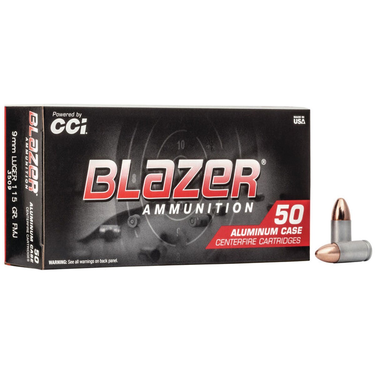 CCI Blazer 9MM Aluminum Case 115 GR FMJ