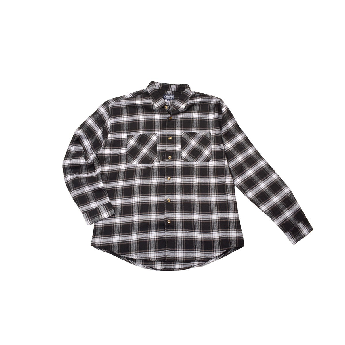 Canyon Creek Men's Tall Black and Grey Open Plaid Shirt