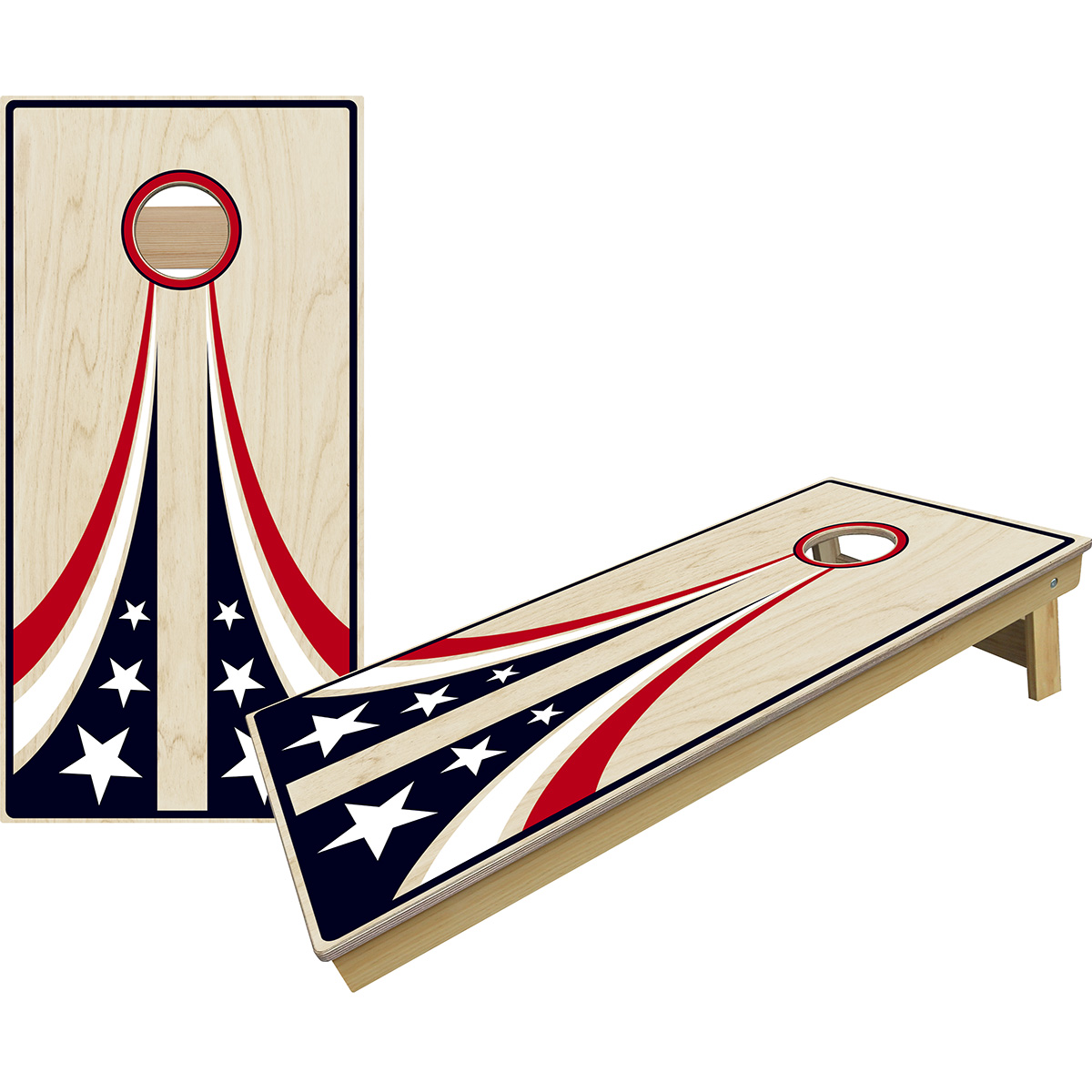 Bring It On Sports 2X4 Tour Patriotic Swoosh Cornhole Set