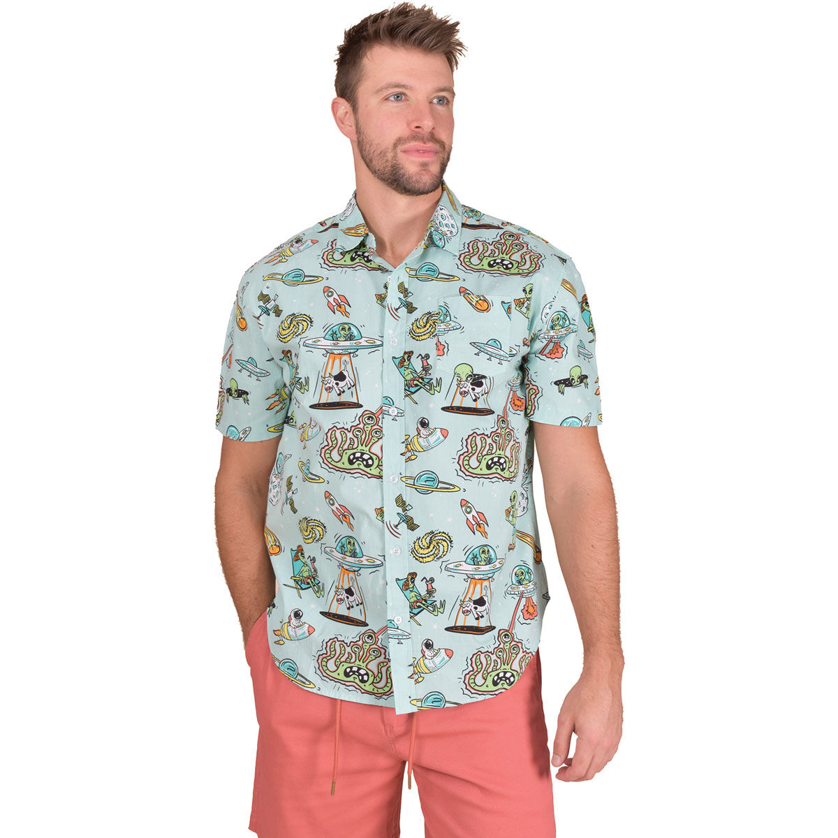 Canyon Creek Men's Short Sleeve Print Woven