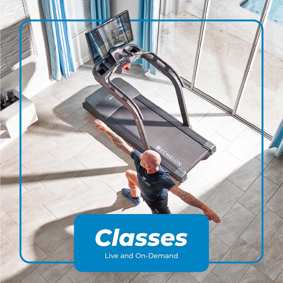 Echelon Stride 7-s Commercial Grade Treadmill with 32  HD Touch Screen