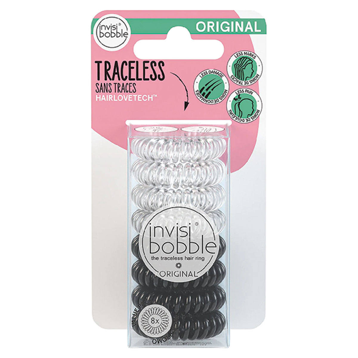 Invisibobble Original Traceless Spiral Hair Ties Pack of 8