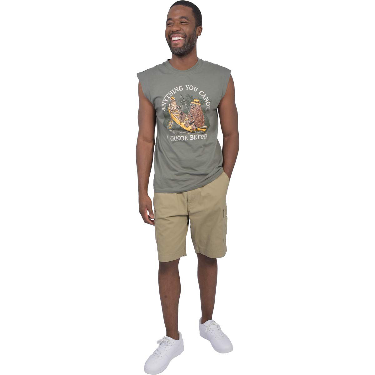 Northern Outpst Men's Paddle Away Bear Muscle Tee