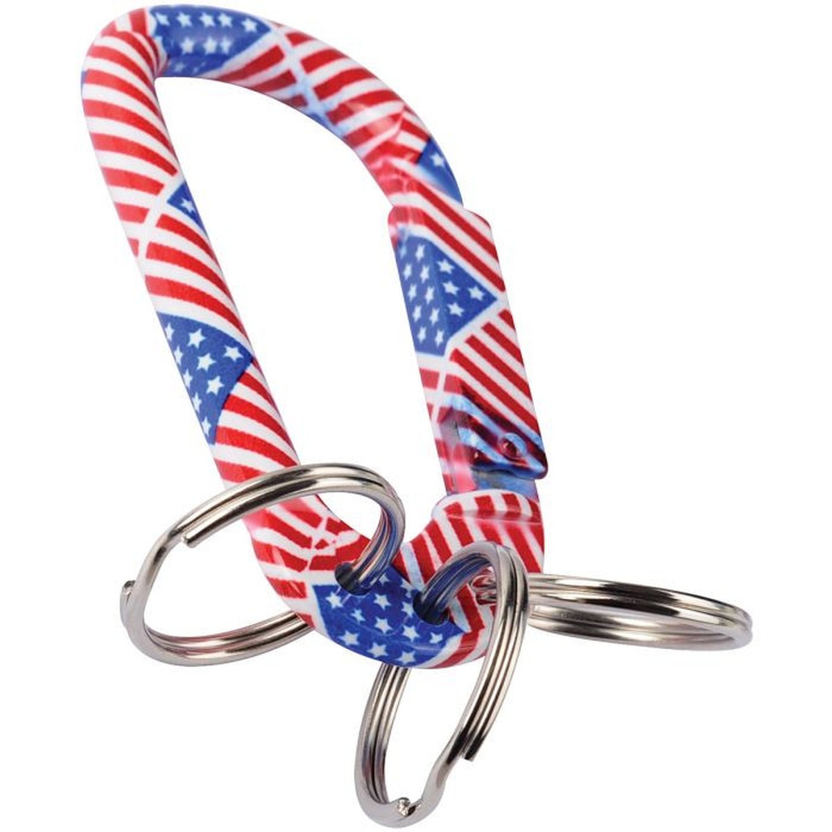Munkee's US Flag Carabiner with 3 Key Rings