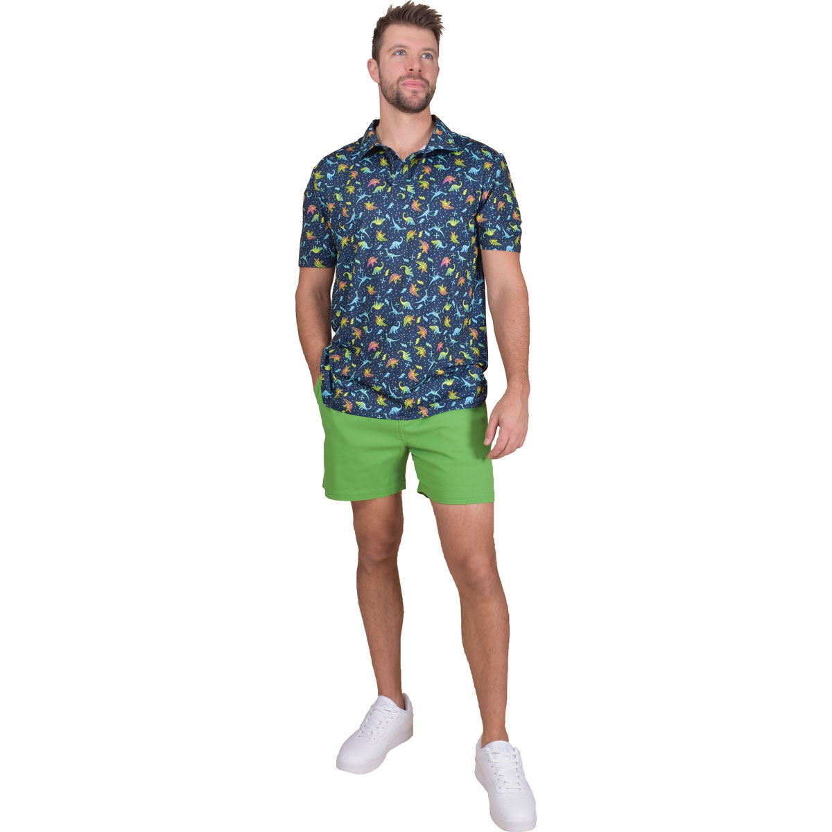 Aeroline Men's Dino Print Polo