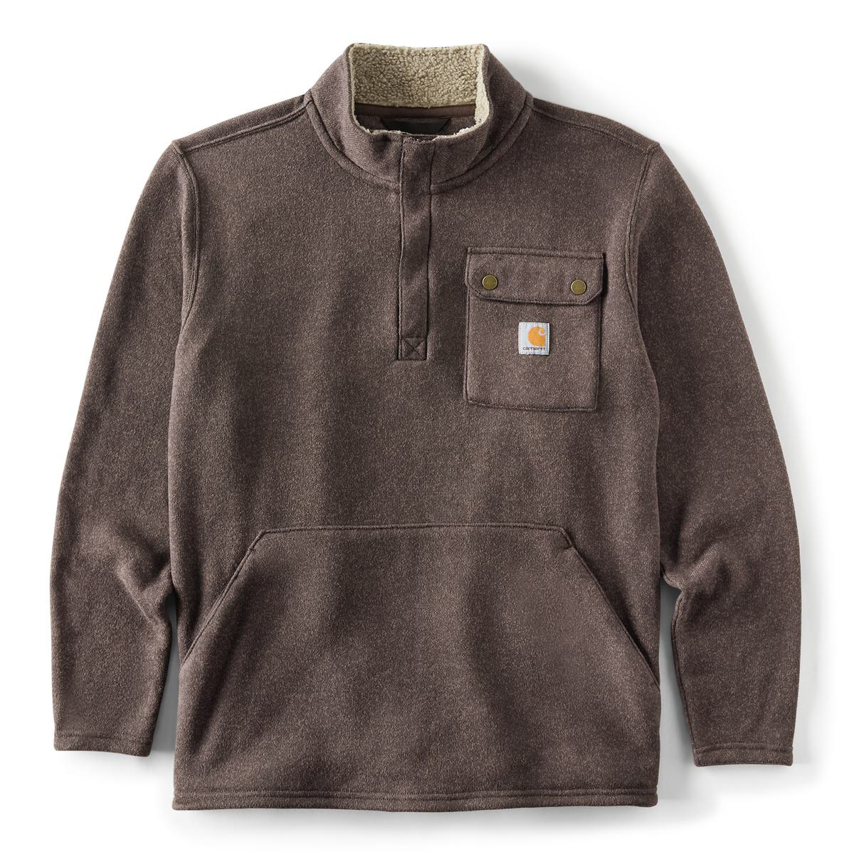 Carhartt Men's Relaxed Fit Sherpa-Lined Fleece Snap Pocket Pullover