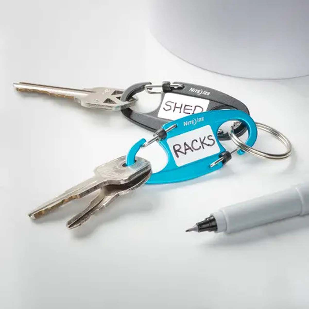 Nite Ize IdentiKey SlideLock Dual Carabiner - 2 Pack - Black/Blue