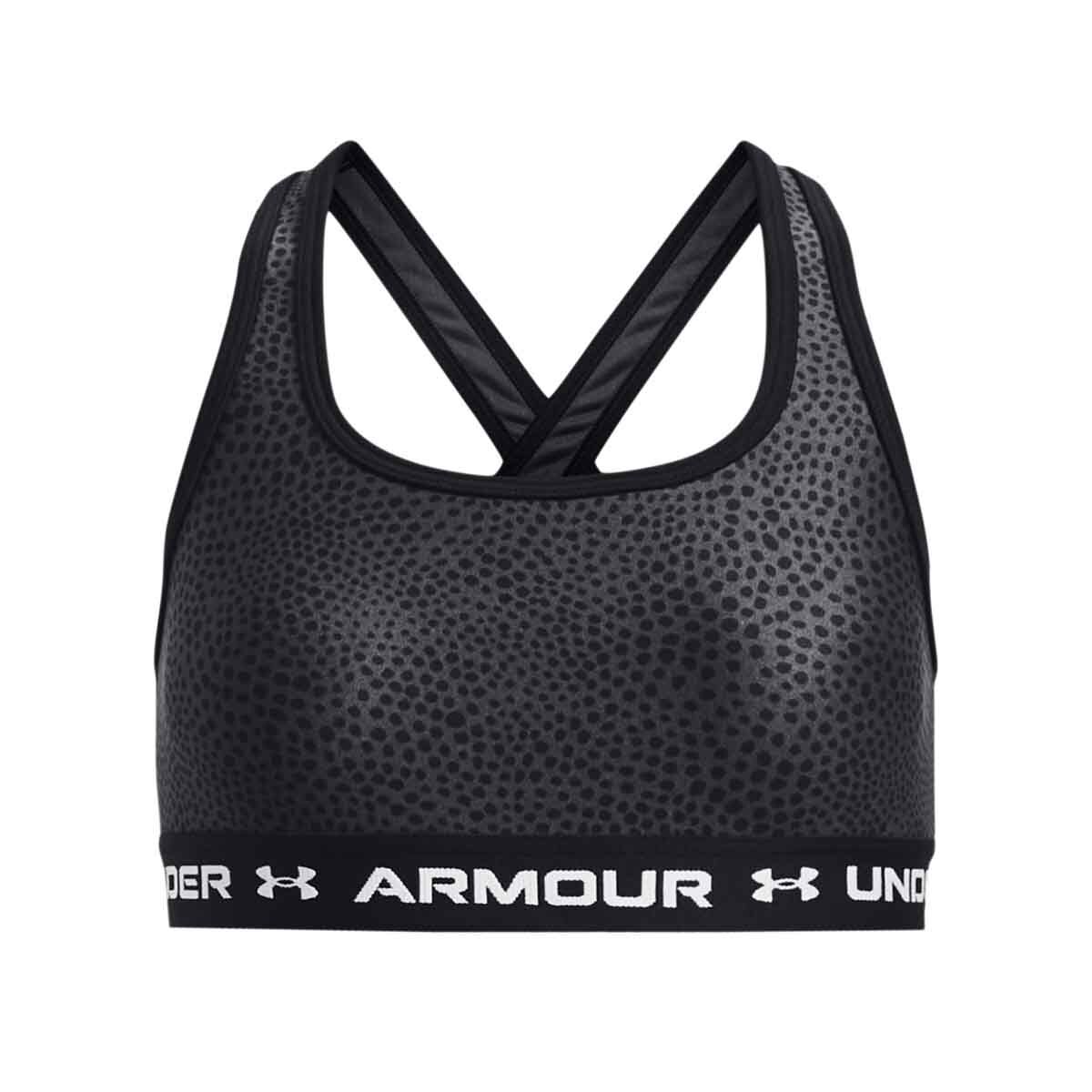 Under Armour Girls' Crossback Mid-Impact Printed Sports Bra