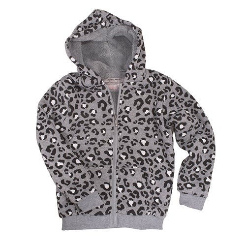 Seven Apparel Girls' Cheetah Sherpa Jacket