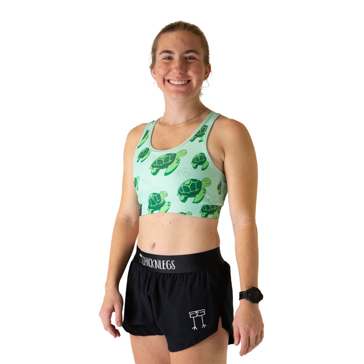 Chickn Legs Women's Sports Bra Sea Turtles
