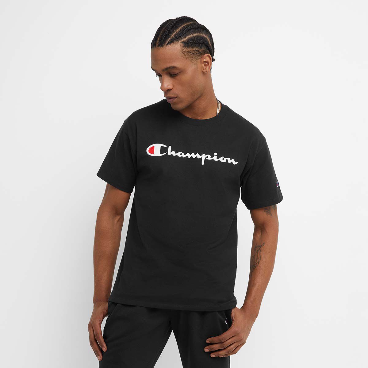 Champion Men's Logo Print Crew Neck Tee