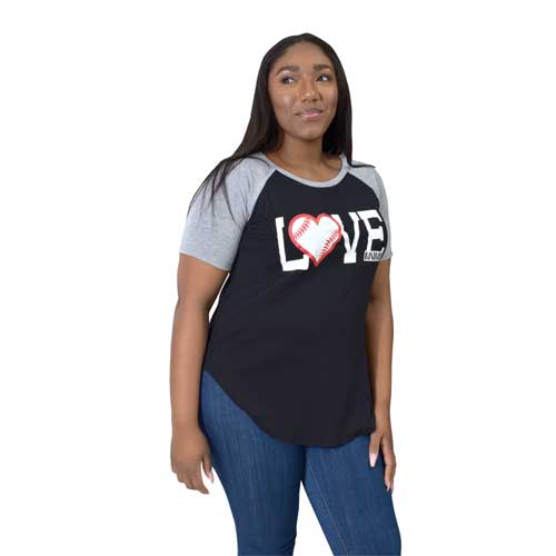 Flawless Women's Raglan Love Baseball Tee