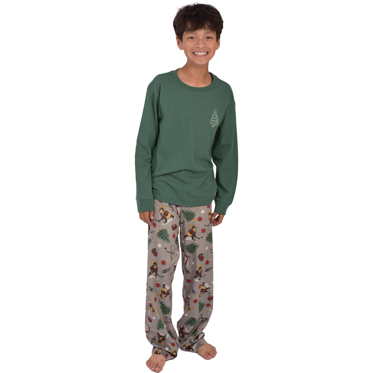 Canyon Creek Boys' Hockey Holiday Minky Lounge Pants