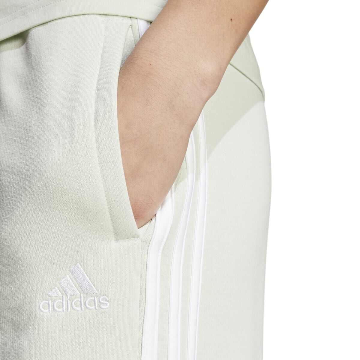 adidas Women's 3 Stripe Fleece Wide Leg Pant