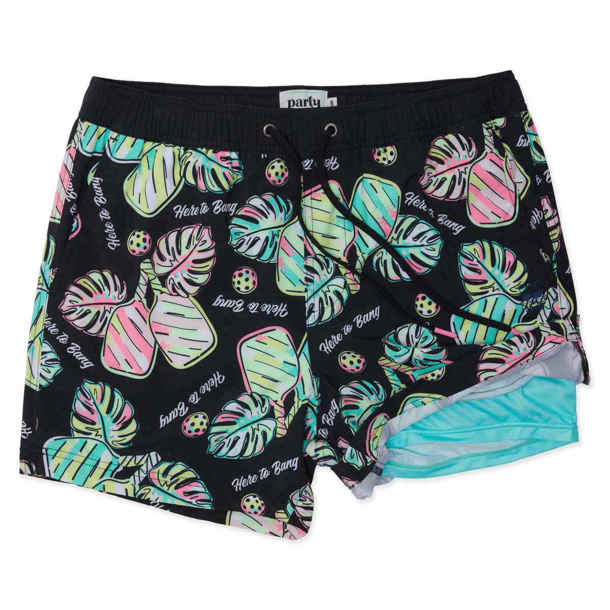 Party Pants Men's 2in1 Pickleball Swim Shorts