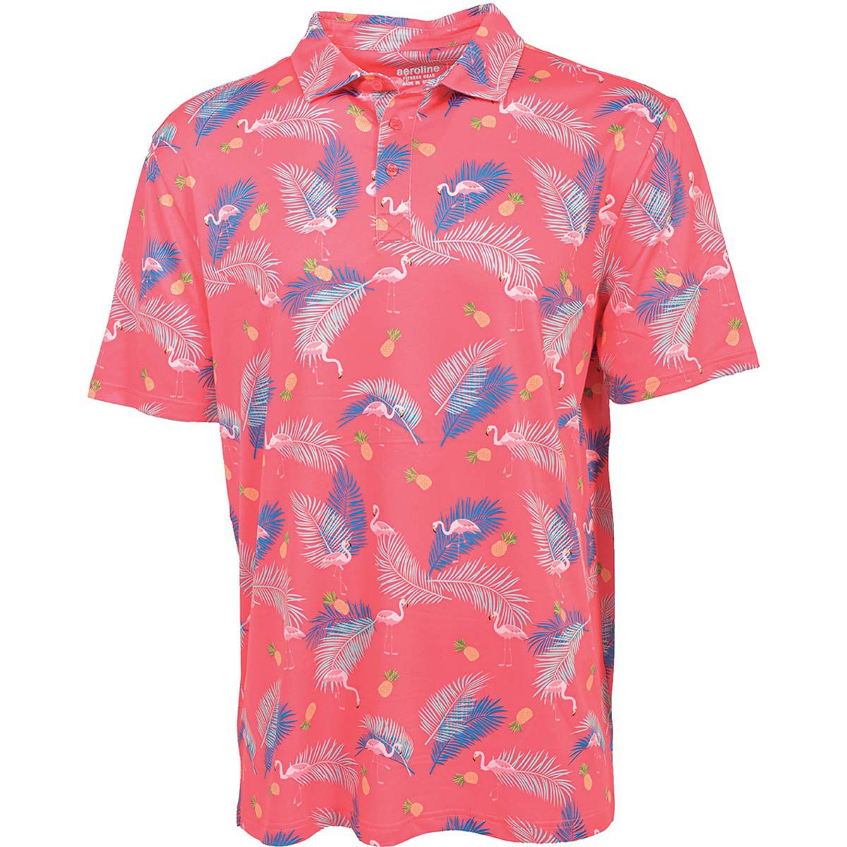 Aeroline Men's Short Sleeve Flamingo Polo