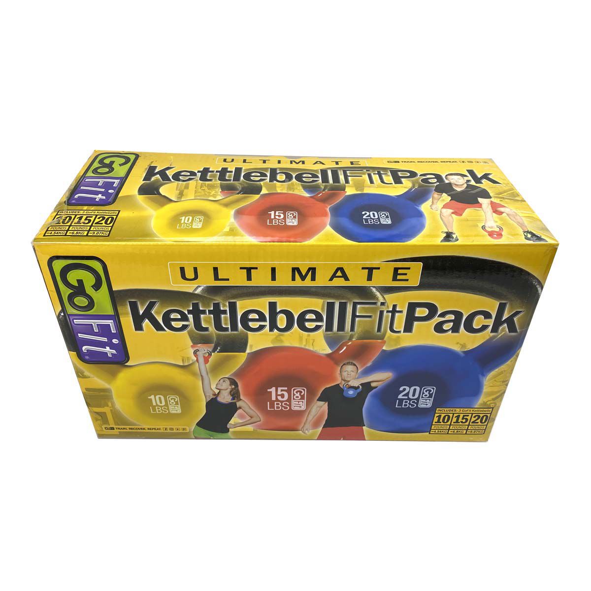 Go Fit 3pc Ultimate Kettlebell Fit Pack- 10,15 & 20LB
