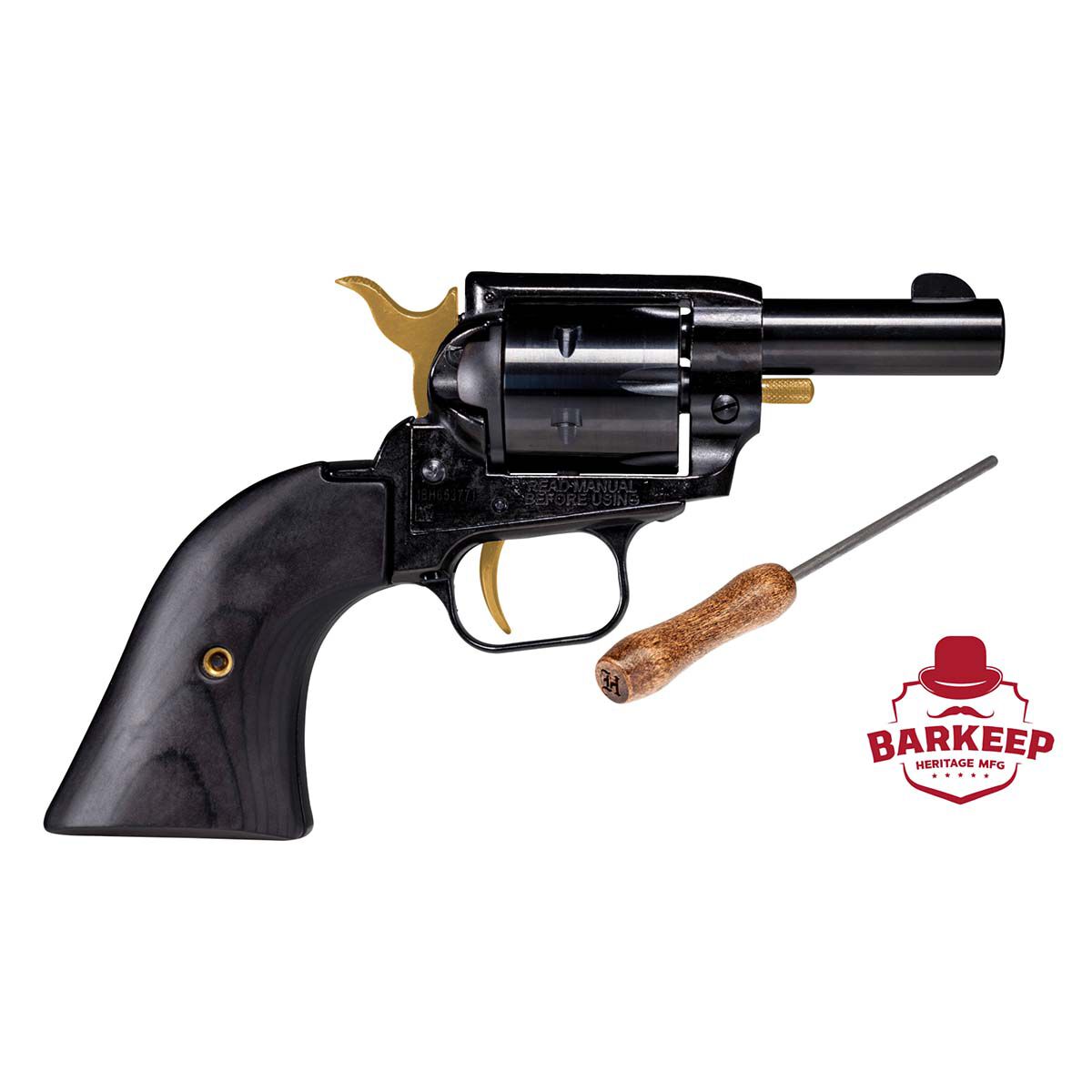 Heritage Mfg BARKEEP 22LR 2 6R GLD/BLK Revolver