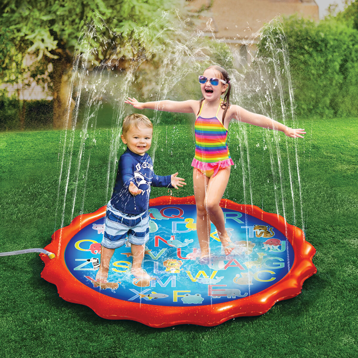 Sprinkle Mat Splash Buddies Rocket Ship Sprinkler Spray Mat- 60 Inch