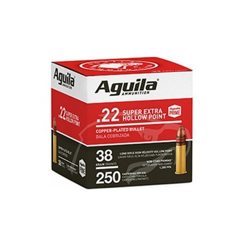 Aguila 22 LR Ammunition Super Extra 38 Grain Hollow Point 250 Rounds